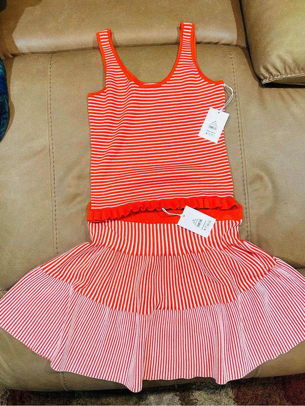 Women's Red and White Striped Tank Dress